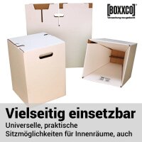Papphocker 1-teilig weiß | Stabile Sitzlösung I 300x300x420 mm