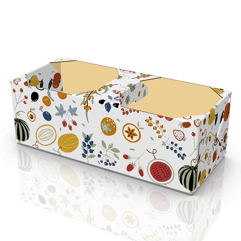 Basket fruit mix | corrugated fruit punnet | farm shop packaging | 1 kg | 259x109x89 mm