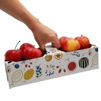 Basket fruit mix | corrugated fruit punnet | farm shop packaging | 1 kg | 259x109x89 mm