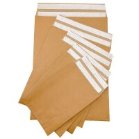 Paper mailing bag 480x380x-80 mm brown with block bottom | Kraft paper shipping pouch heavy duty