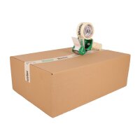 Printed paper adhesive tape, tear-resistant, 50 mm x 50 m, 2c print, white