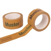 bedruckte Papier-Klebeband reißfest stark 50 mmx50 lfm 2c-Druck braun