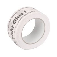 Papier-Klebeband Vorsicht Glas | Warnklebeband weiß...