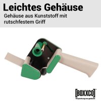 Handabroller für Klebeband | bis 50 mm Bandbreite | geräuscharmes Abrollen | Packbandabroller