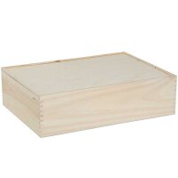 Holzkiste mit Schiebedeckel | für 3 Flaschen Wein...