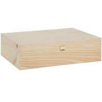 Holzkiste mit Klappdeckel | für 3 Flaschen Wein oder...