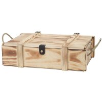 Holzkiste rustikal geflammt | für 3 Flaschen Wein...