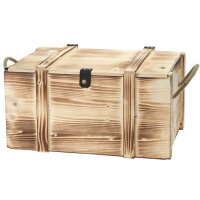 Holzkiste rustikal geflammt | für 6 Flaschen Wein...
