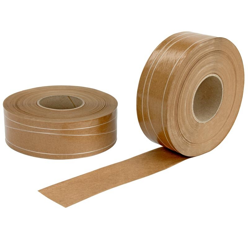 Nassklebeband fadenverstärkt | Papier-Packband braun | Aktivierbare Klebkraft | 60 mm x 200 lfm