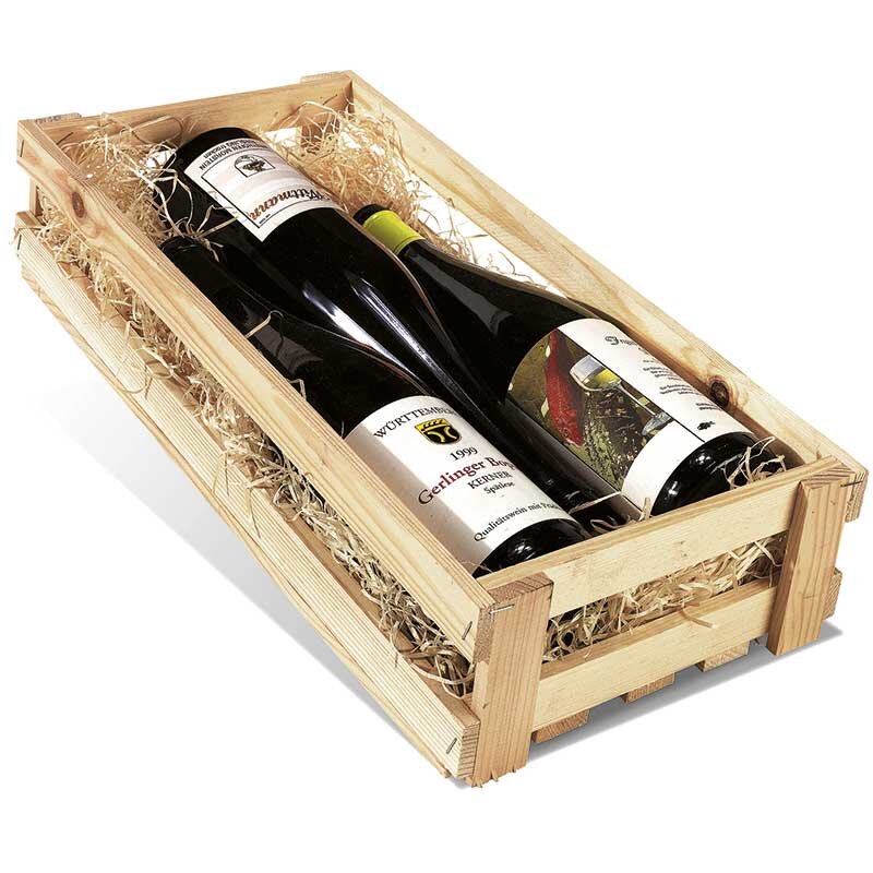 Wooden crate | for 3 wine bottles 0.75 L | 430x195x85 mm