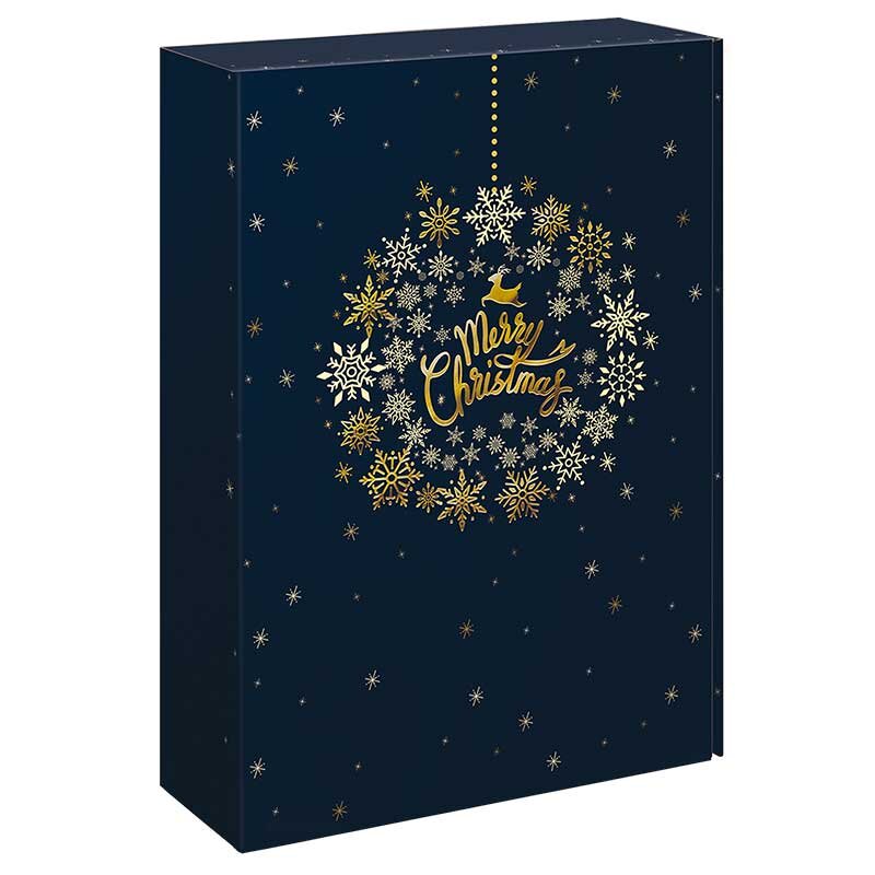 Präsentkarton Christmas Ball | 3 Wein-/Sektflaschen | 360x250x95 mm | Professionelle Geschenkverpackung