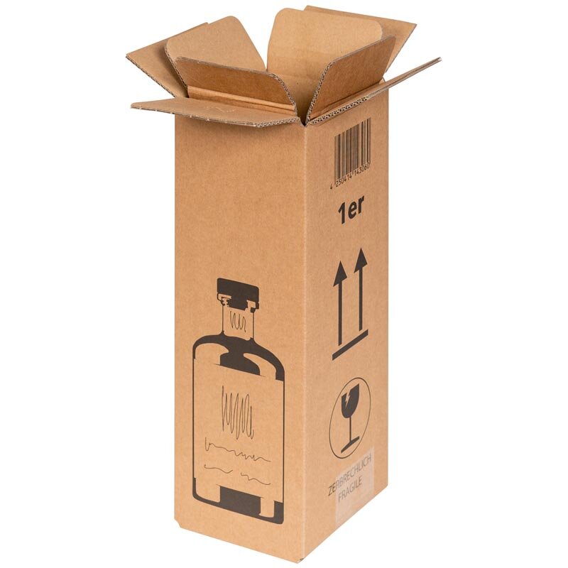 Flaschenversandkarton | 1 Ginflasche | 95x95x293 mm