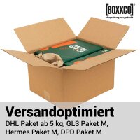 Faltkarton 350x300x160-220 mm einwellig | Versandkarton mit Höhenriller