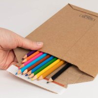 Cardboard mailer 250x353x-50 mm brown (DN A4) | Rigid mailing envelope flat pack