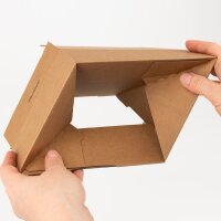 Automatic bottom box 160x130x70 mm single wall | Crash-lock carton with self-sealing tape