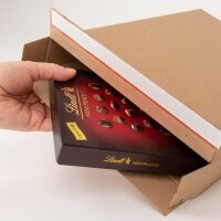Automatikkarton 345x245x48 mm einwellig braun | Blitzbodenkarton mit Selbstklebeverschluss