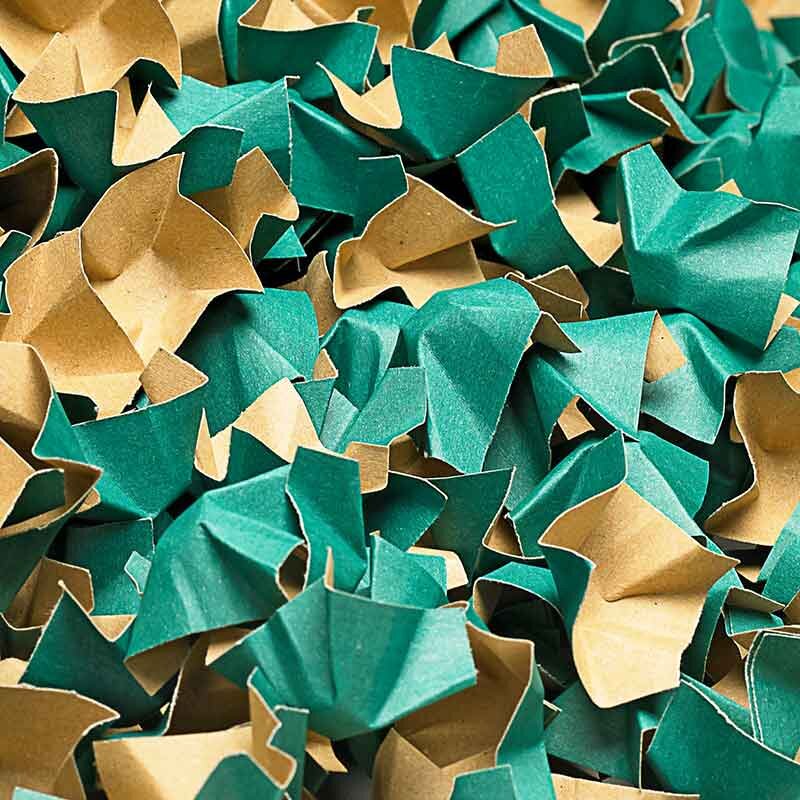 BOXXfill Polsterchips I 2,25 kg I ca. 120 Liter I Stoßfestes Verpackungsmaterial I Grün