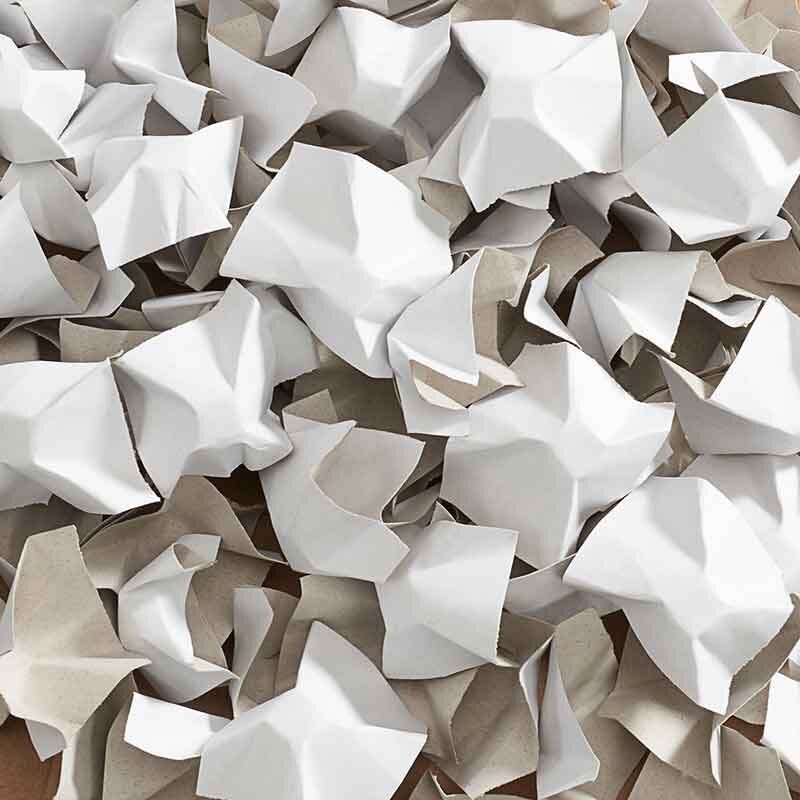 BOXXfill Polsterchips I 2,25 kg I ca. 120 Liter I Stoßfestes Verpackungsmaterial I Weiß/Weiß