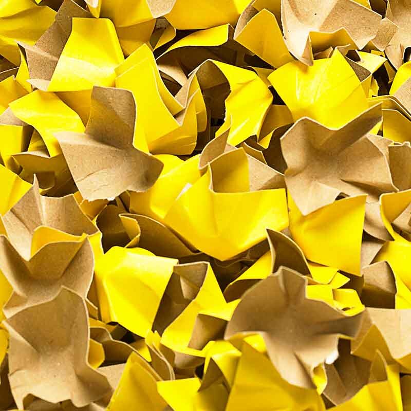 BOXXfill Polsterchips I 7,5 kg I ca. 400 Liter I Stoßfestes Verpackungsmaterial I Gelb