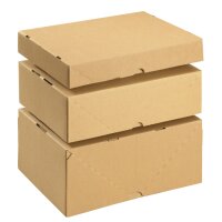 Telescoping cardboard box 305x215x150 mm single wall | Two-piece archive storage carton