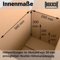 Faltkarton 360x260x100-300 mm einwellig | Versandkarton...