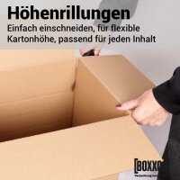 Faltkarton 360x260x100-300 mm einwellig | Versandkarton mit Höhenriller nach FEFCO 0201