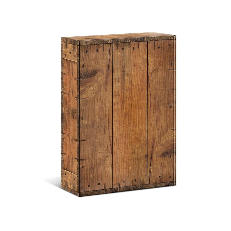 Präsentkarton Holzkiste Rustikal | 3 Wein-/Sektflaschen | 260x93x360 mm | Professionelle Geschenkverpackung