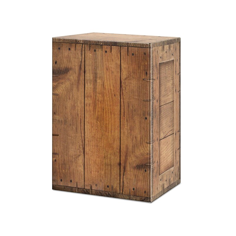Präsentkarton Holzkiste Rustikal | 6 Wein-/Sektflaschen | 254x194x360 mm | Professionelle Geschenkverpackung