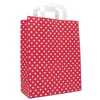 Paper carrying bag 180x80x220 mm rot + weiße Punkte...