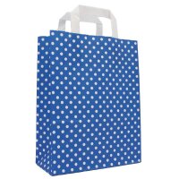 Papiertragetasche 180x80x220 mm dunkelblau + weiße...
