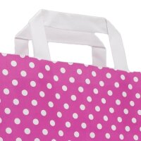 Papiertragetasche 180x80x220 mm pink + weiße Punkte...