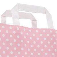 Papiertragetasche 180x80x220 mm rosa + weiße Punkte...