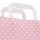 Papiertragetasche 220x100x280 mm rosa + weiße Punkte | Professionelle Geschenkverpackung
