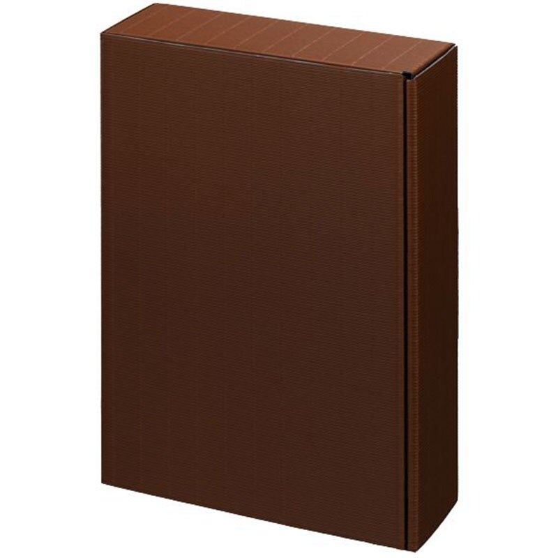 Gift box Chocolate brown corrugated structure | 3 Wine/Sparkling wine bottles | 260x93x360 mm | Professional gift packaging