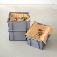 Luftpolsterfolie aus Papier zweilagig | Papier-Noppenfolie | Polstermaterial braun | 350 mm x 100 lfm
