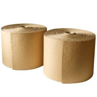 Luftpolsterfolie aus Papier zweilagig | Papier-Noppenfolie | Polstermaterial braun | 350 mm x 100 lfm