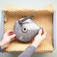 Luftpolsterfolie aus Papier zweilagig | Papier-Noppenfolie | Polstermaterial braun | 350 mm x 5 lfm