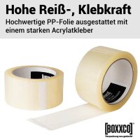 BOXXtape PREMIUM PP-Klebeband - starke Klebekraft I 50mmx66 lfm I transparent