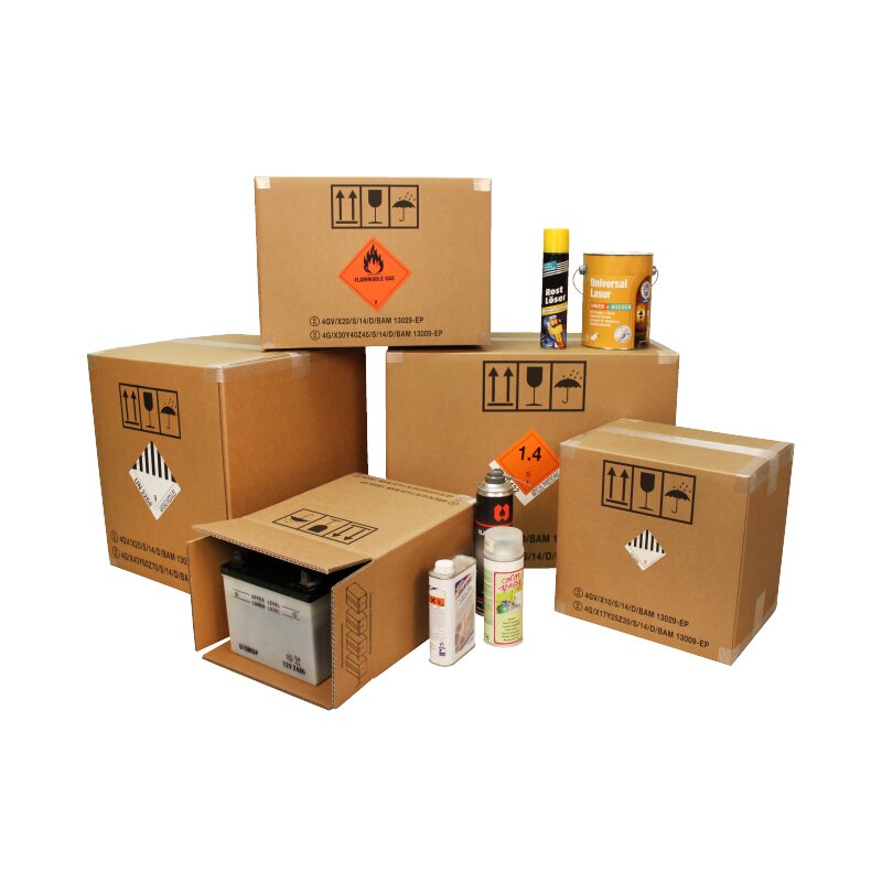 Gefahrgutverpackung 430x380x420 mm | Zertifizierte UN-Versandkartonage für Gefahrgut