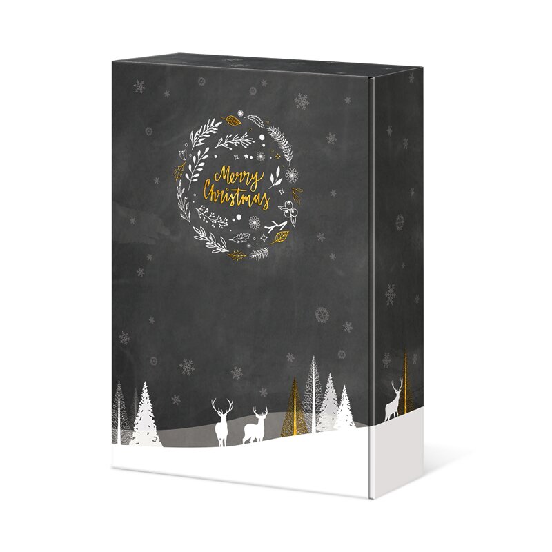 Präsentkarton Schneegestöber l 3 Wein-/Sektflaschen | 255x93x360 mm | Professionelle Geschenkverpackung
