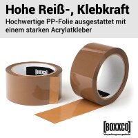 BOXXtape PREMIUM PP-Klebeband - starke Klebekraft I 50mmx66 lfm I braun