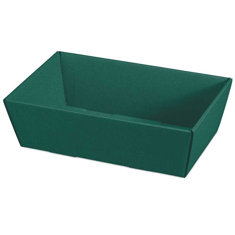 Präsentkorb Wellenstruktur Grün | Geschenkkorb gewellt | Präsentschale | 330x190x110 mm
