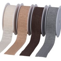 Linen gift ribbon | brown | natural decorative tape