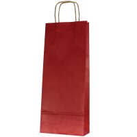 Kraftpapiertragetaschen Rot | 2 Wein-/Sektflaschen |...