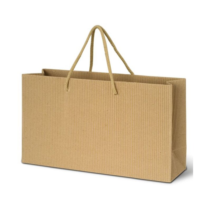 Tragetasche Wellenstruktur Natur | Professionelle Geschenkverpackung
