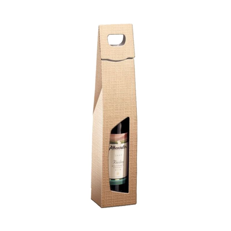 Tragekarton Struktura VITA Royal Metallic | 1 Wein-/Sektflasche | 90x90x365 mm