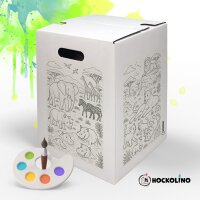 Hockolino | DIY-Ausmal-Papphocker | Safari | 300x300x420 mm