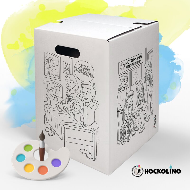 Hockolino coloring stool “Fairy World” for children | DIY cardboard stool with moon fairy, tooth fairy & spring fairy | creative activity gift idea