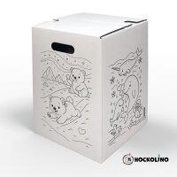 Hockolino coloring stool “Fairy World” for children | DIY cardboard stool with moon fairy, tooth fairy & spring fairy | creative activity gift idea