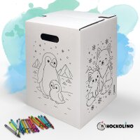 Hockolino coloring stool “Fairy World” for children | DIY cardboard stool with moon fairy, tooth fairy & spring fairy | creative activity gift idea